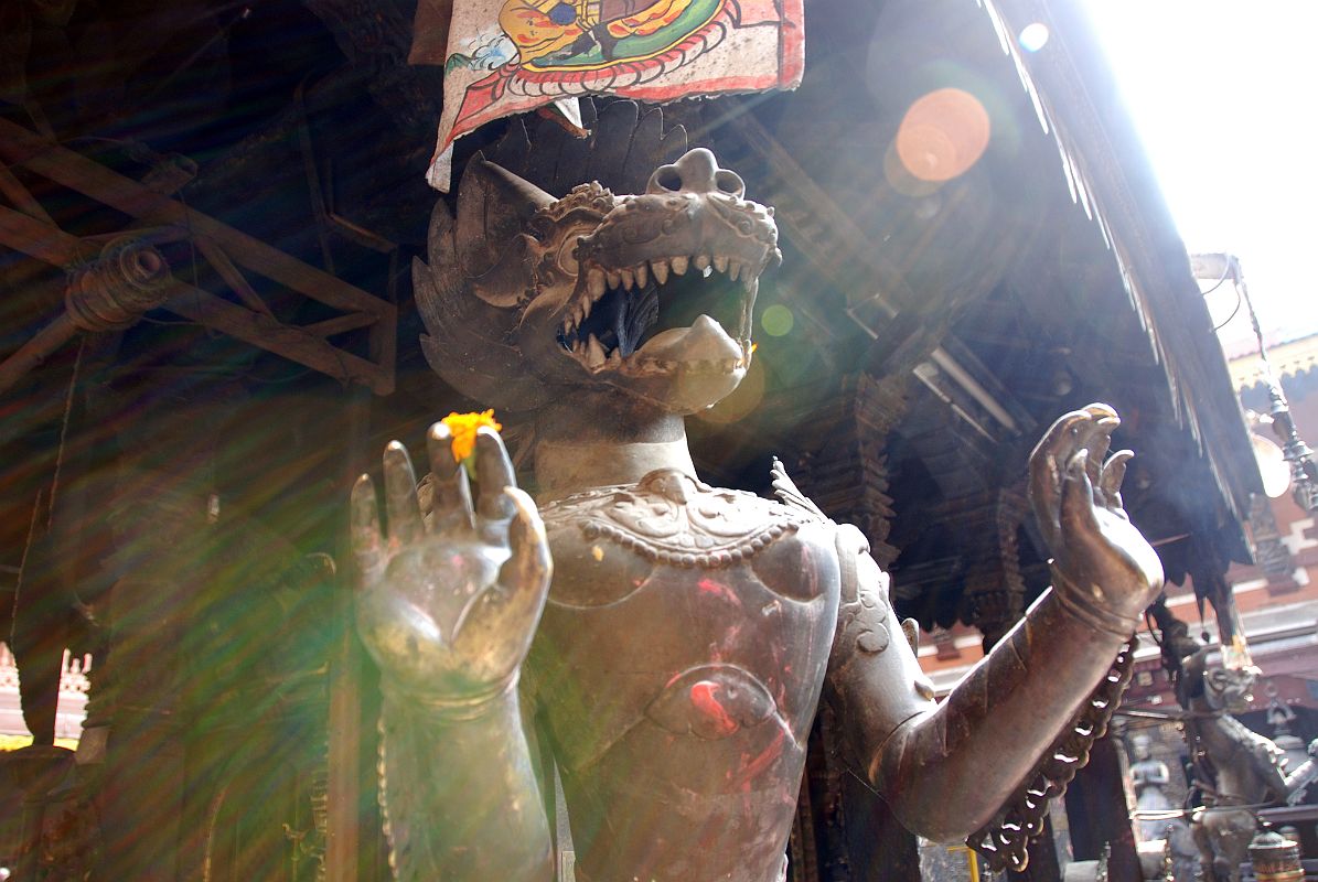 Kathmandu Patan Golden Temple 19 Fierce Dragon On Swayambhu Chaitya 